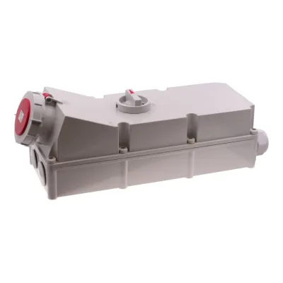 Розетка настенная с выключателем и механической блокировкой 125A/400V/3P+N+E/IP67