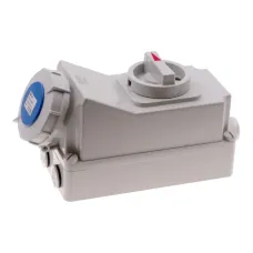 Розетка настенная с выключателем и механической блокировкой 32A/230V/1P+N+E/IP67
