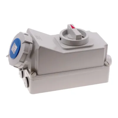 Розетка настенная с выключателем и механической блокировкой 32A/230V/1P+N+E/IP67
