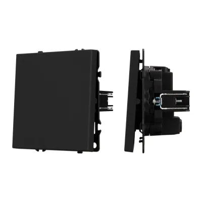 Механизм выключателя одноклавишный перекрёстный SWT-NOBE-MKX1-SFPL-BK 230V, 10A, Чёрный, 1 пост