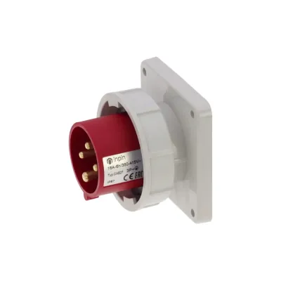 CA827 INPIN Вилка встраиваемая 16A/400V/3P+E/IP67, фланец 86x86