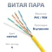 Витая пара UTP (U/UTP), категория 5e, 4 пары (24 AWG), одножильный, PVC нг(А)-LS, желтый (50 м)