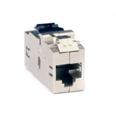 Модуль Кейстоун (Keystone) RJ45 CAT6 проходной экранированный серебристый (12шт в упаковке)