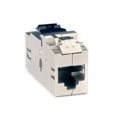 Модуль Кейстоун (Keystone) RJ45 CAT6 проходной экранированный серебристый (12шт в упаковке)