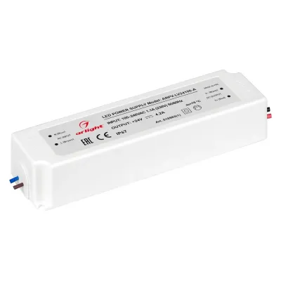 Блок питания ARPV-LV24100-A (24V, 4.2A, 100W) (ARL, IP67 Пластик, 3 года)