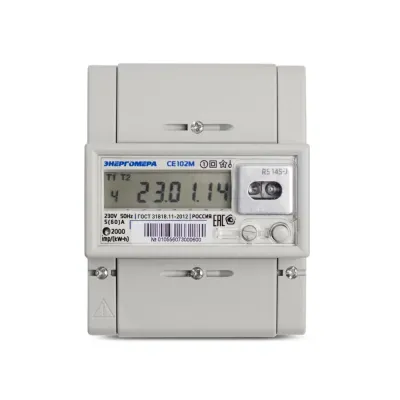 Счетчик электроэнергии CE102M R5 145-A однофазный многотарифный, 560, класс точности 1.0, D, ЖКИ, RS485 Мск