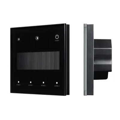 Сенсорная панель INTELLIGENT ARLIGHT SMART-DALI-301-11-1G-4SC-DIM-IN Black (BUS/24V, Touch, 2.4G) (IARL, IP20, Стекло, 5 лет)