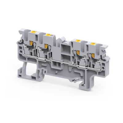 Клемма с 4 конт. push-in 2,5 кв.мм OptiClip СP-2,5-QUATTRO-(0,2-2,5)-I-серый