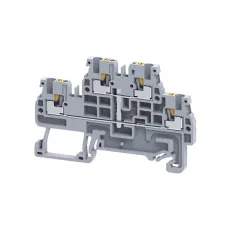 Клемма 2х-ярусная push-in 2,5 кв.мм, с перемычой OptiClip CPDL-2,5-2L-I-S-серый