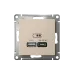 ATLASDESIGN USB РОЗЕТКА A + тип-C 45Вт высокоскор.заряд. QC,PD, механизм, ПЕСОЧНЫЙ