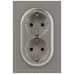 Розетка скрытого монтажа в рамку с заземлением двойная 2X2P+E Schuko 16А-250В IP20 титан 15-2104-07 Galaxy