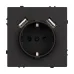 Розетка с заземляющим контактом со шторками NOBE с USB тип А+С 250 В, 16 A SCT-MUAA-SFPL-BK софт-тач черный оникс 1 пост