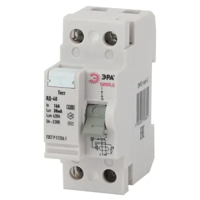УЗО ЭРА SIMPLE SIMPLE-mod-43 ВД-40 2P 40А/30мА