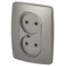 Розетка ЭРА Серия 12 12-2107-16 , 2X2P, 16А-250В, титан