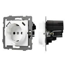 Механизм розетки с быстрой USB зарядкой SCT-MUAC-PL-WH-V 250V, 16A