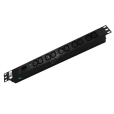 Блок розеток Rem-10 без шнура с инд., 10 IEC 60320 C13, вход IEC 60320 C14, 10 A, алюм., 19'