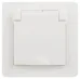Розетка Intro Style 7-209-01 2P+E Schuko с крышкой штор., 16А-250В, IP44, СУ, белый