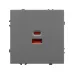 Механизм розетки с быстрой USB зарядкой SCT-NOBE-MUAC-SFPL-FC-GR, 65W, QC3, Серый