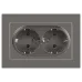 Розетка Intro Accent 6-205-09 двойная 2X2P+E Schuko, 16А-250В, IP20, СУ, AL/CU, титан Розетка Intro Accent 6-205-09 двойная 2X2P+E Schuko, 16А-250В, IP20, СУ, AL/CU, титан