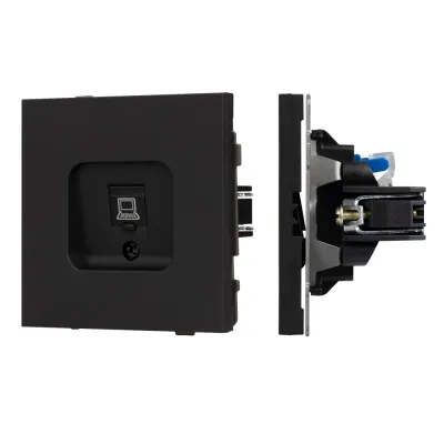 Механизм компьютерной розетки SCT-TENDO-MPC1-SFPL-BK, RJ-45, CAT6, Чёрный