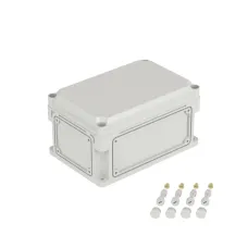 Корпус IP67,300х200х160 (выс.крышки 35),стнк.выбв.флнц.,непрозр.крыш.