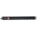 Блок розеток PDU TERACOM PRO 19'' 1U 16А/250В 8 розеток Schuko с выключателем шнур питания длиной 2 метра сечение 3x1.5 мм2 вилка Schuko корпус алюминий черный