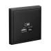 ARTGALLERY USB розетка A + тип-C 45Вт высокоскор.заряд. QC, PD, механизм, карбон