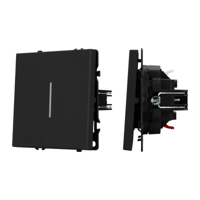 Механизм выключателя одноклавишный непроходной LED SWT-NOBE-MK01-SFPL-L-BK 230V, 10A, Чёрный, 1 пост