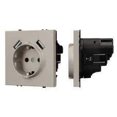 Механизм розетки с USB зарядкой SCT-NOBE-MUAA-SFPL-CA, 230V, 16A, кашемир