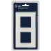 Рамка для розеток и выключателей ЭРА Elegance 14-5102-01М на 2 поста, стекло, белый матовый+бел.