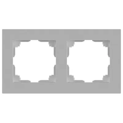 Рамка для розеток и выключателей Intro Accent 6-502-03 на 2 поста, СУ, алюминий