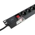 Блок розеток PDU TERACOM PRO 19'' 1U 16А/250В 8 розеток Schuko с выключателем шнур питания длиной 2 метра сечение 3x1.5 мм2 вилка Schuko корпус алюминий черный