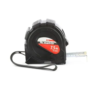 Рулетка Black, 7,5 м х 25 мм, обрезиненный корпус