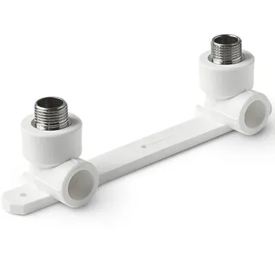 Планка монтажная 25x1/2' НР для смесителя, с водорозетками, полипропиленовая PPR белая