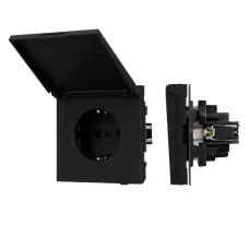 Механизм розетки влагозащищённый SCT-TENDO-MCP-SFPL-BK 230V, 16A, Чёрный, 1 пост