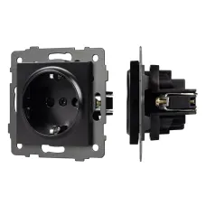 Механизм электрической розетки SCT-MEU1-PL-BK-V 250V, 16A