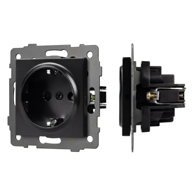Механизм электрической розетки SCT-MEU1-PL-BK-V 250V, 16A