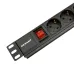 Блок розеток PDU горизонтальный 1U 8 розеток СЕЕ 7/4 Schuko 10A с выключателем гнездо C14 черный