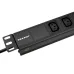 Блок розеток PDU горизонтальный 1U 8 розеток C13 10A шнур 2м вилка C14 черный