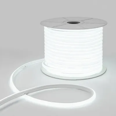 Гибкий неон 16х16мм форма D 144 LED/м БЕЛЫЙ 230В бухта 50м (c комплектом подключения)