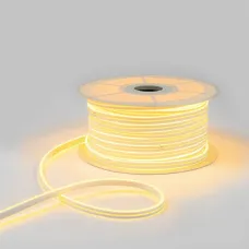 Гибкий неон 8х16мм двухсторонний 120 LED/м ТЕПЛЫЙ БЕЛЫЙ 230В бухта 100м (с комплектом подключения)