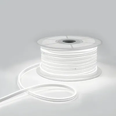 Гибкий неон 8х16мм двухсторонний 120 LED/м БЕЛЫЙ 24В бухта 50м (3 комплекта подключения)