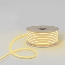 Гибкий неон 8х16мм односторонний 120 LED/м ТЕПЛЫЙ БЕЛЫЙ 24В бухта 50м (3 комплекта подключения)