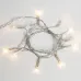 Гирлянда светодиодная универсальная 10 LED, 1,2 м, прозрачный ПВХ, теплое белое свечение, батарейки 2хАА