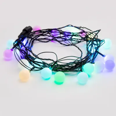 Гирлянда Шарики 25 мм, 5 м, темно-зеленый ПВХ, 25 диодов, RGB