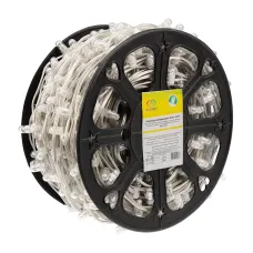 Гирлянда LED Клип-лайт 12 V, прозрачный ПВХ, шаг 150 мм, цвет диодов БЕЛЫЙ, бухта 100 м