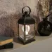 Фонарь декоративный с лампочкой, бронзовый корпус, размер 10,5х10,5х22,5 см, тёплый белый