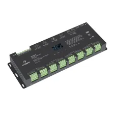 Декодер SMART-DMX-SUF 12-24V, 24x5A, XLR3, RJ45, IP20, металл, 5 лет