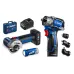 Набор, дрель-шуруповерт, мини УШМ, LED фонарь, КОМБИ 5, BRUSHLESS, 12 В, 45 Н·м, 2 АКБ тип Т7 4 и 2 А·ч, кейс, Профессионал
