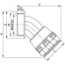 Муфта 45 грд. труба-коробка DN 48 мм, М50х1,5, полиамид, цвет черный